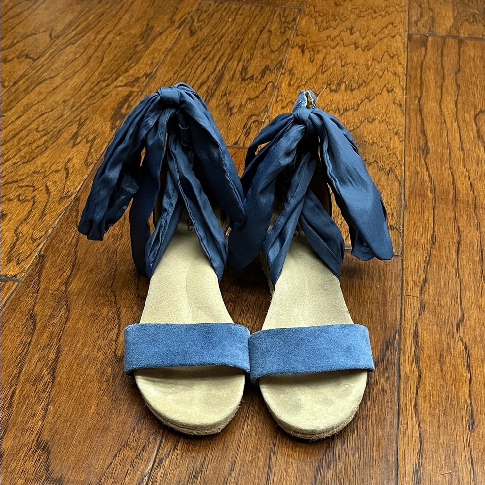 UGG Navy Blue Espadrille Ankle Tie Sandals